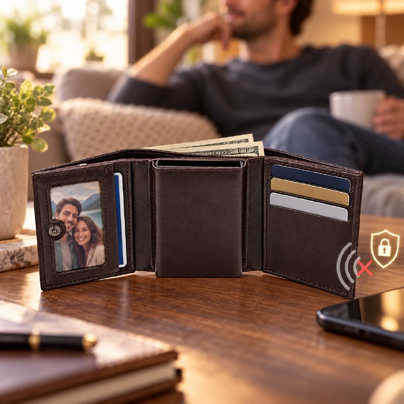 BILLETERA COMPACTA CON TARJETERO Y PROTECCION RFID BAELLERRY 9X8CM