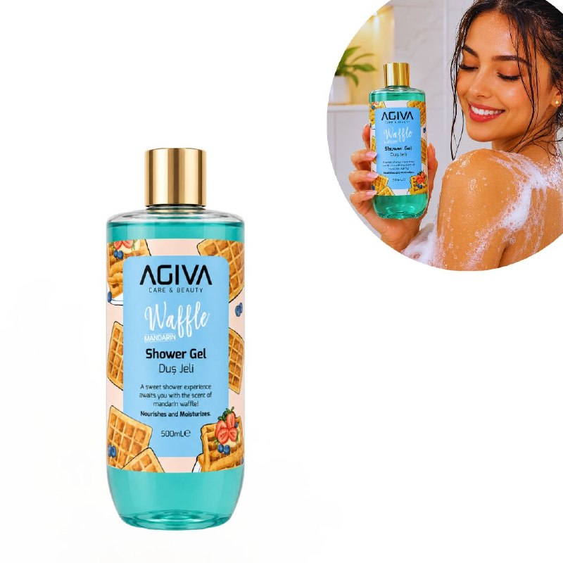 GEL DE DUCHA HIDRATANTE Y NUTRITIVA DIARIA CON AORMA A WAFFLE DE MANDARINA AGIVA 500ML