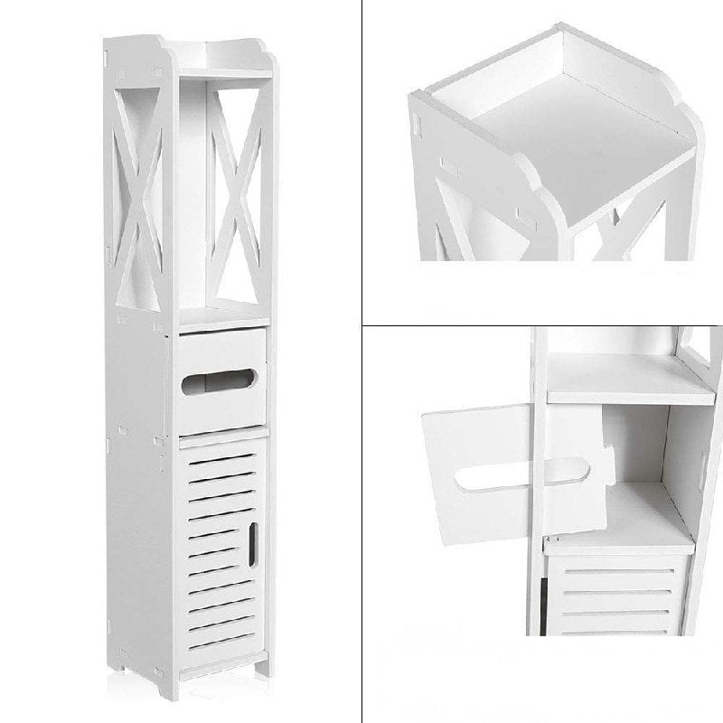 ESTANTE ORGANIZADOR MULTIUSO MODERNO Y COMPACTO COLOR BLANCO 80X15X15CM