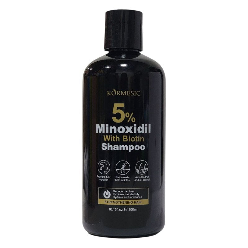 SHAMPOO ANTICAIDA ANTICASPA Y CONTROL DE GRASA CON MINOXIDIL 5% Y BIOTINA KORMESIC 300ML