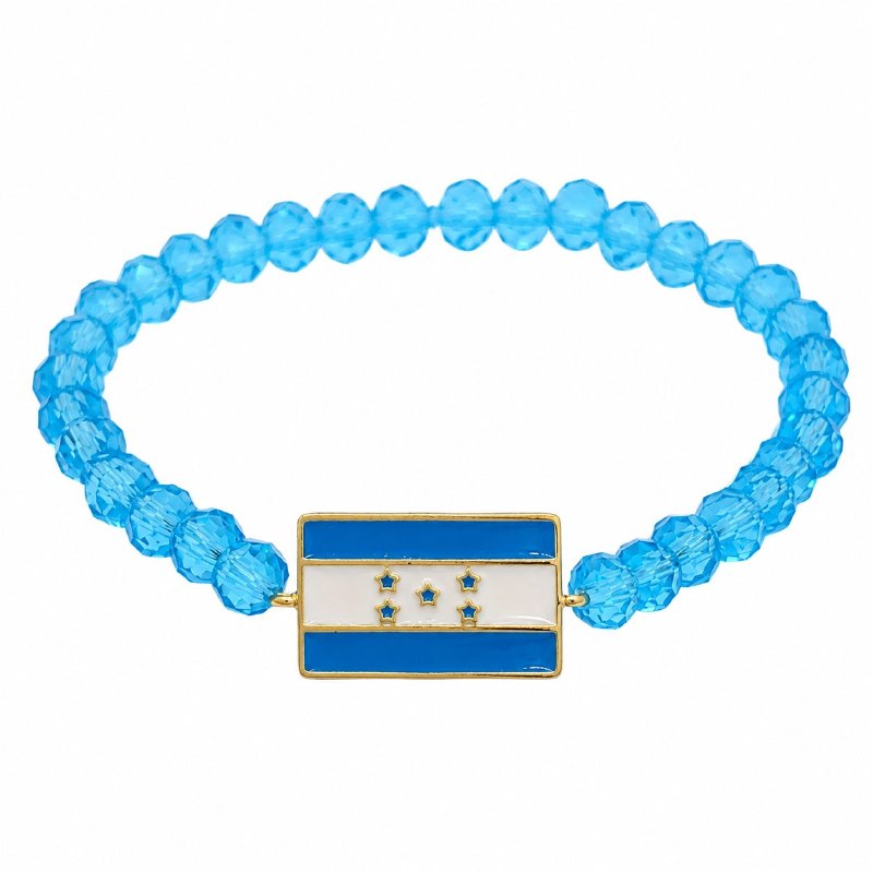 PULSERA DE ENCHAPE ELASTICA PARA DAMA CON DISEÑO DE HONDURAS