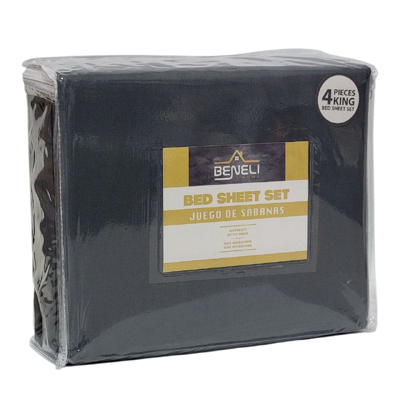 JUEGO DE SABANAS CAMERA DE 4 PIEZAS KING BENELI HOME, 25 ESTILOS