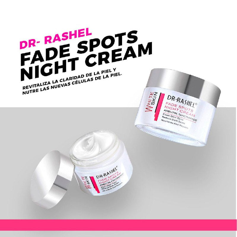 CREMA FACIAL DE NOCHE BLANQUEADORA NUTRE Y REPARA CON ARBUTIN Y NIACINAMIDA DR RASHEL 50G