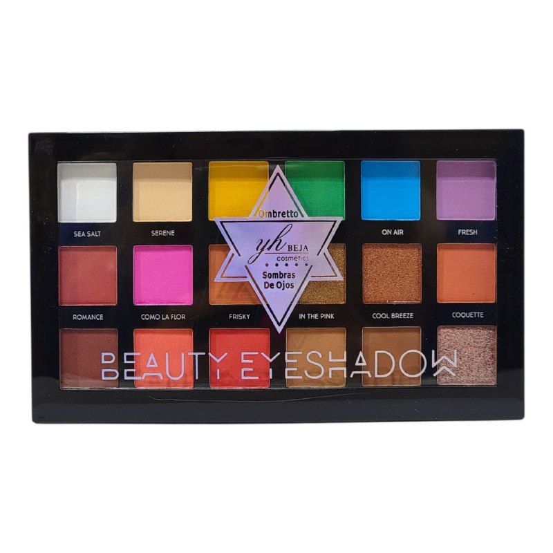 PALETA DE SOMBRAS DE OJOS 18 TONOS YH BEJA COSMETICS 21.6G