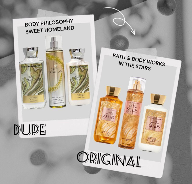 SET BODY PHILOSOPHY SWEET HOMELAND SPLASH 250ML, CREMA CORPORAL 236ML, SHOWER GEL 295ML (M) DUPE BATH AND BODY IN THE STARS