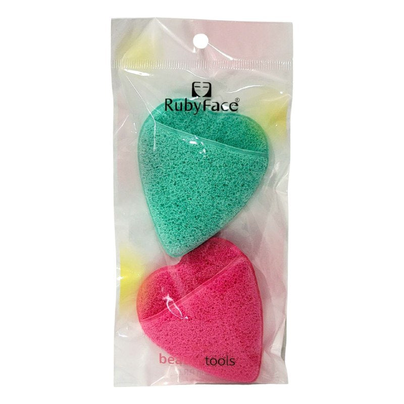 ESPONJAS PARA MAQUILLAJE EN SET DE 2 PIEZAS, ESPONJAS DESMAQUILLANTES PARA EL CUIDADO FACIAL RUBY FACE