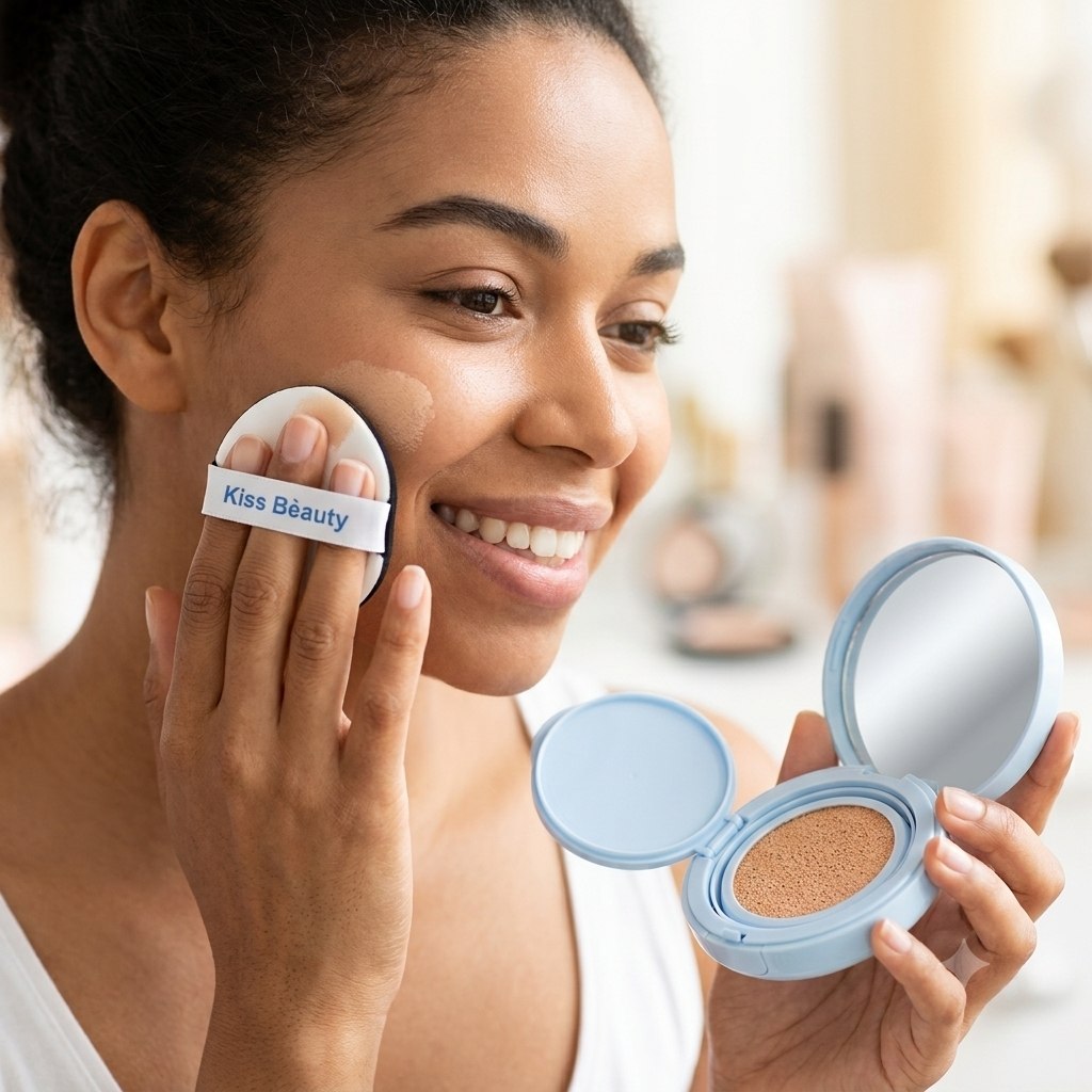 POLVO FACIAL CON ACIDO HIALURONICO DE ACABADO NATURAL MATTE SUAVE KISS BEAUTY 7.5G (DUPE DE DIOR)