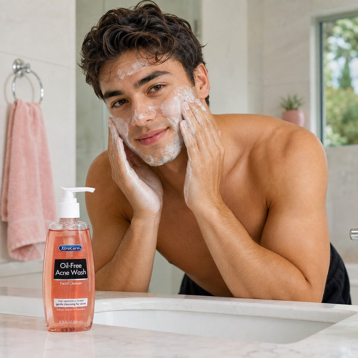 LIMPIADOR FACIAL SIN ACEITE PARA EL ACNÉ CON ÁCIDO SALICÍLICO Y POMELO ROSA XTRACARE 200ML