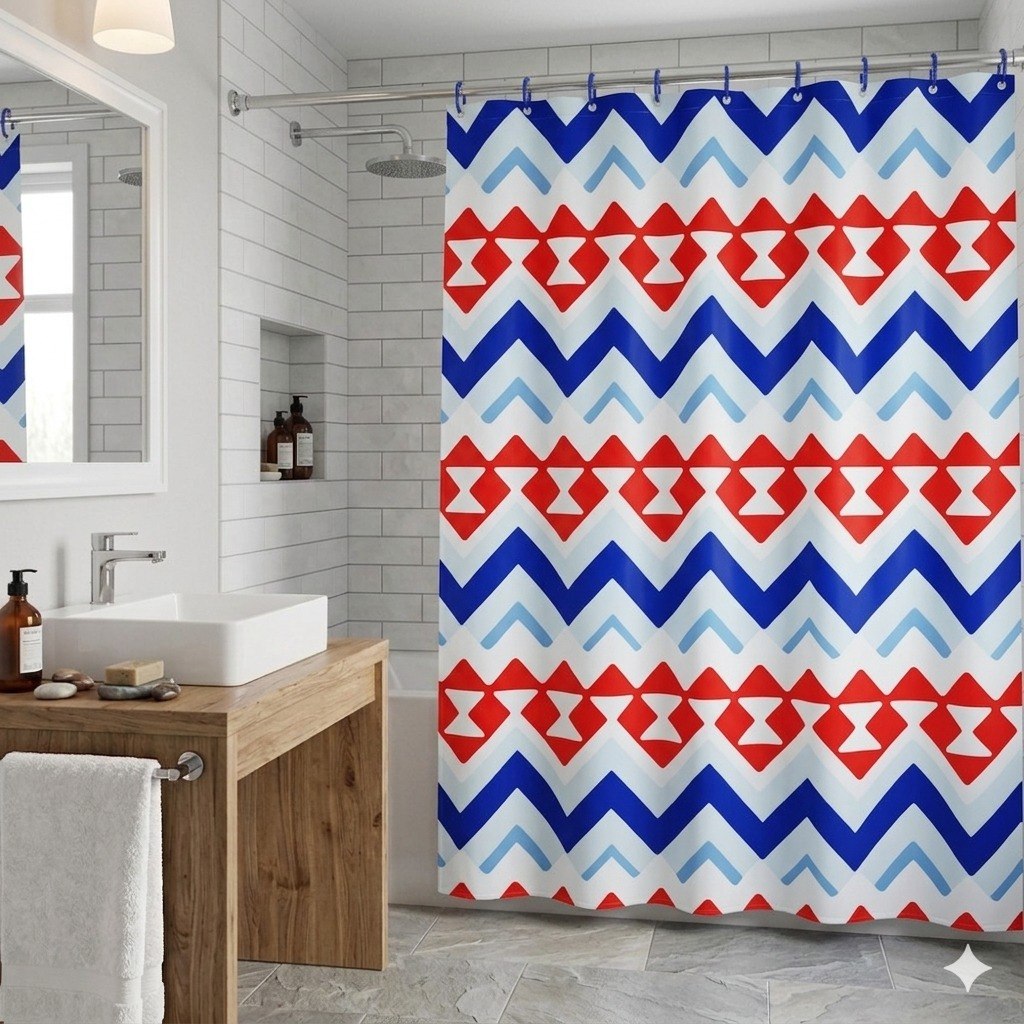 CORTINA PARA BAÑO DE PEVA MODERNA THE SPA COLLECTION 180X180CM