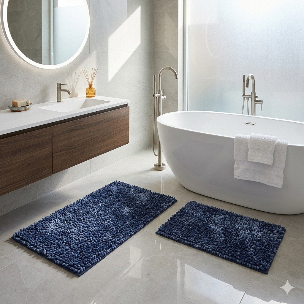SET DE ALFOMBRAS PARA BAÑO DE CHENILLE 2PCS THE SPA COLLECTION