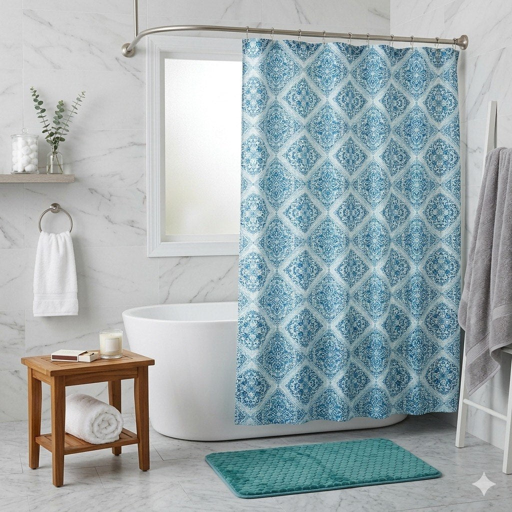 SET DE BAÑO DE ALFOMBRA Y CORTINA DECORATIVA 14PCS THE SPA COLLECTION