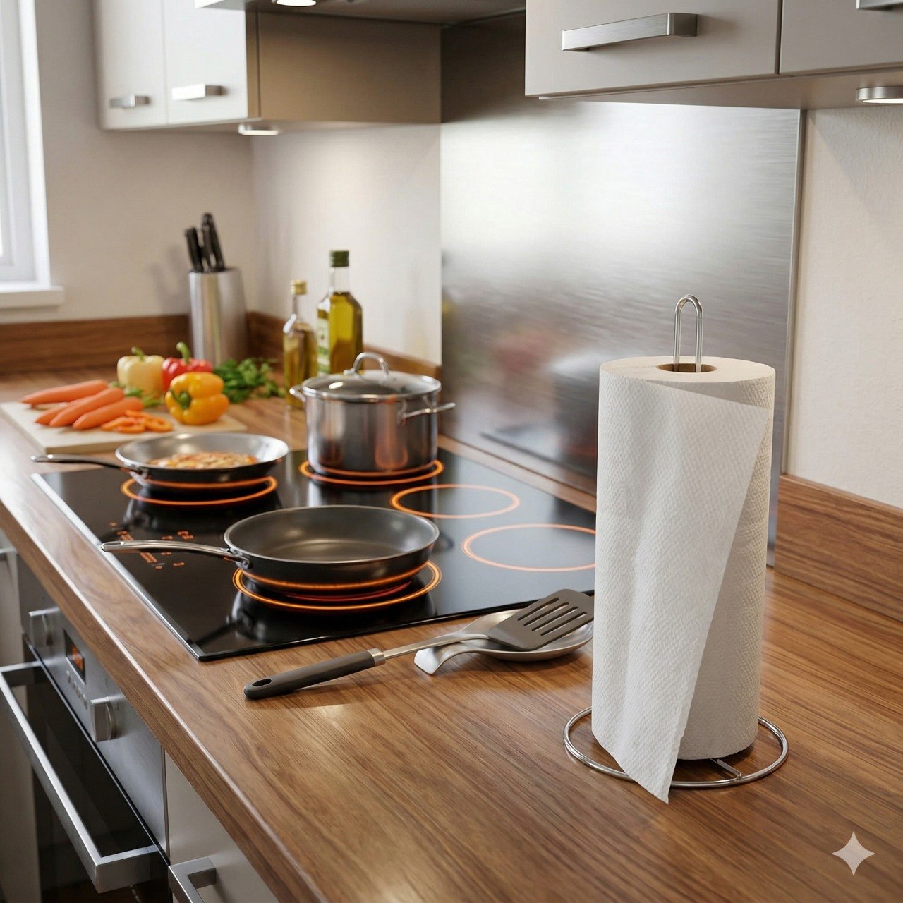 SUJETADOR DE PAPEL DE COCINA DE ACERO INOXIDABLE 32CM