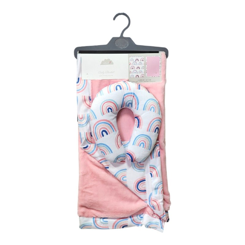 SET DE MANTA Y ALMOHADA DE VIAJE PARA BEBE CON TEXTURA ATERCIOPELADA CLOUD 9 76X101CM
