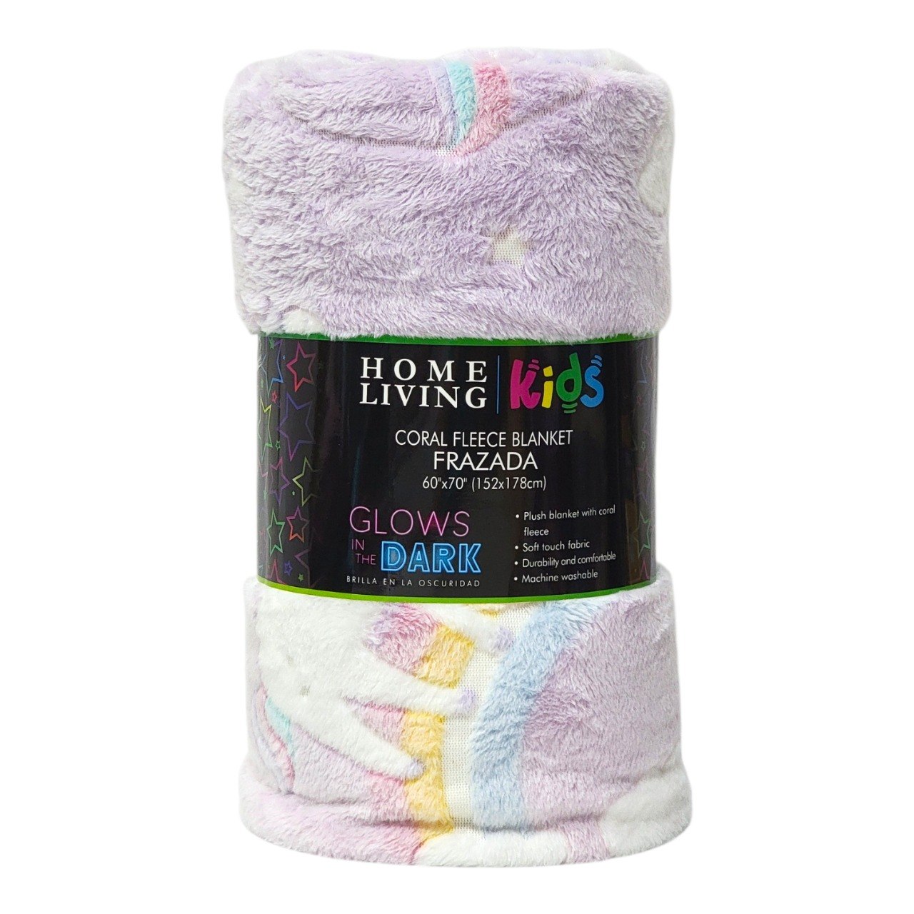 MANTA DE VELLON DE CORAL TERMICA LUMINNOSA INFANTIL HOME LIVING 152X178CM