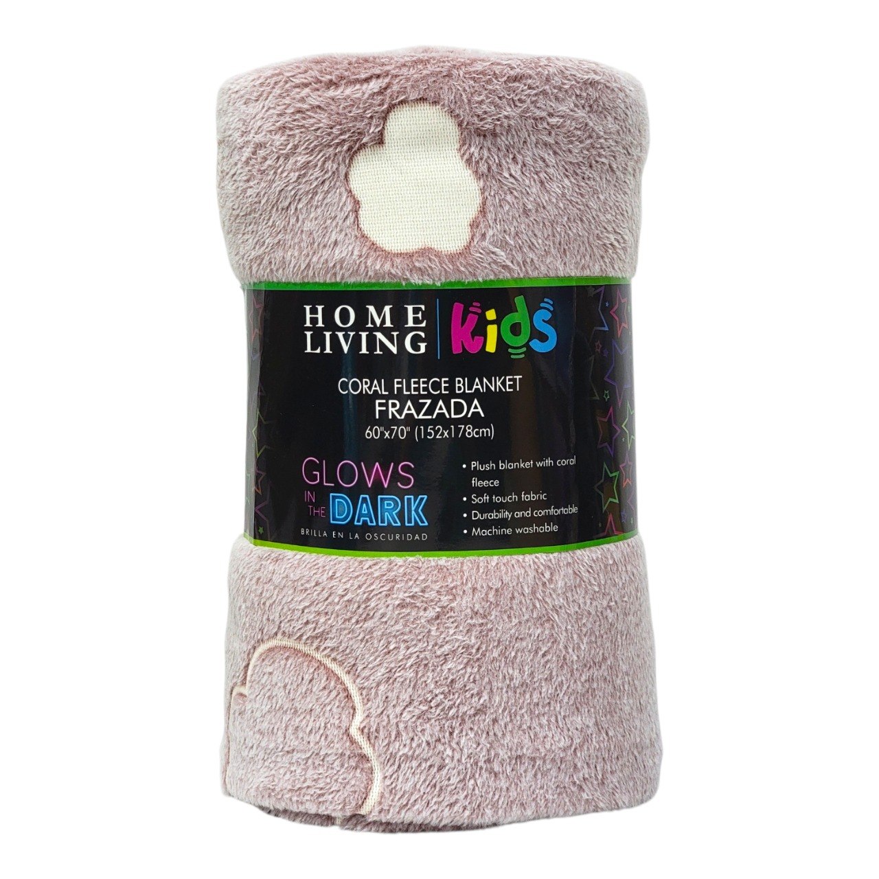 MANTA DE VELLON DE CORAL TERMICA LUMINNOSA INFANTIL HOME LIVING 152X178CM