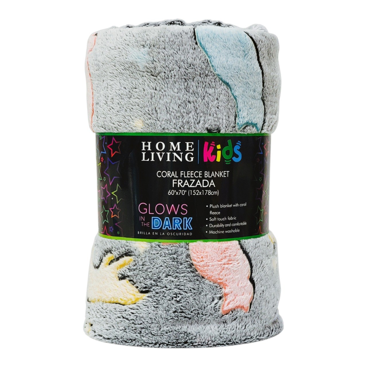 MANTA DE VELLON DE CORAL TERMICA LUMINNOSA INFANTIL HOME LIVING 152X178CM