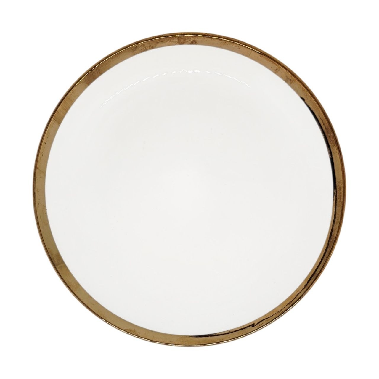 PLATO DE VIDRIO CON BORDE DORADO ESTILO JAPONES 26CM