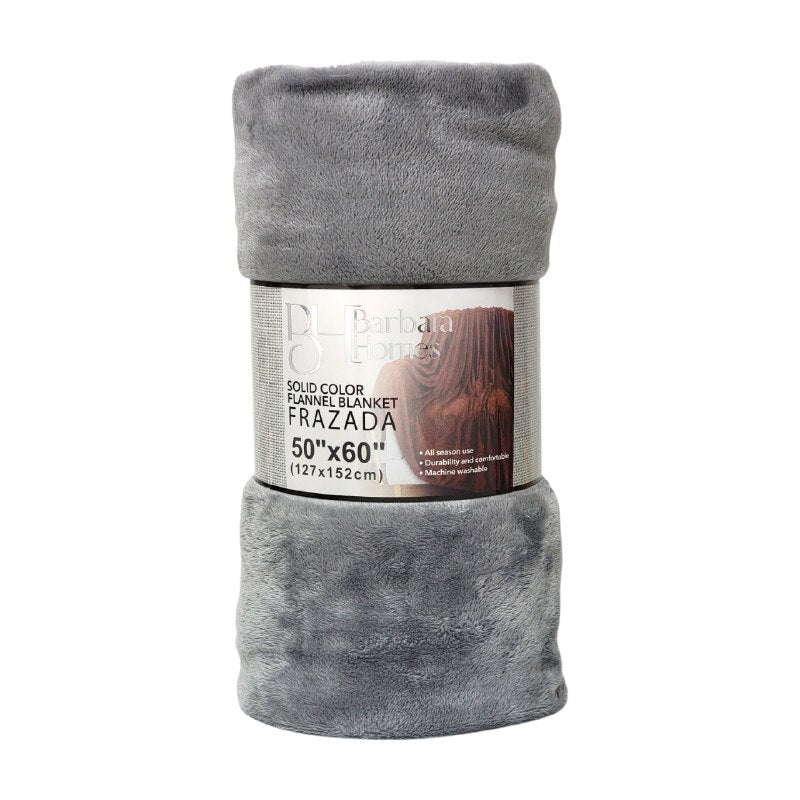 MANTA DECORATIVA TEXTURA SUAVE COLOR GRIS OSCURO BARBARA HOMES 127X152CM