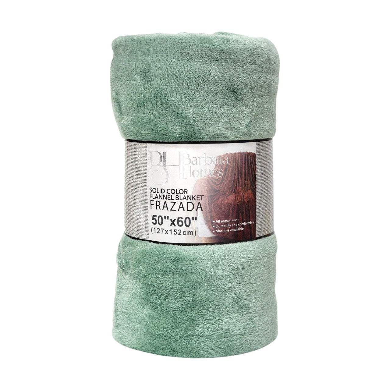 MANTA DECORATIVA TEXTURA SUAVE COLOR VERDE MENTA BARBARA HOMES 127X152CM