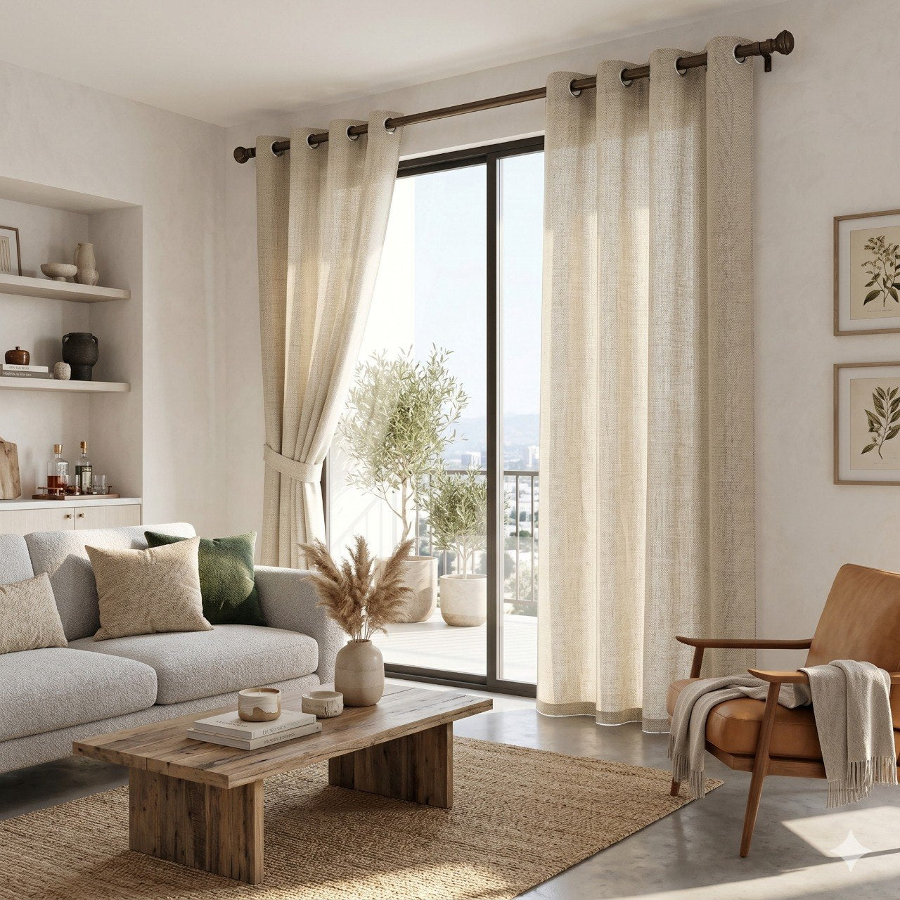 CORTINA PARA VENTANA DE TEXTURA LINEN CHIC BOUTIQUE 132X228CM