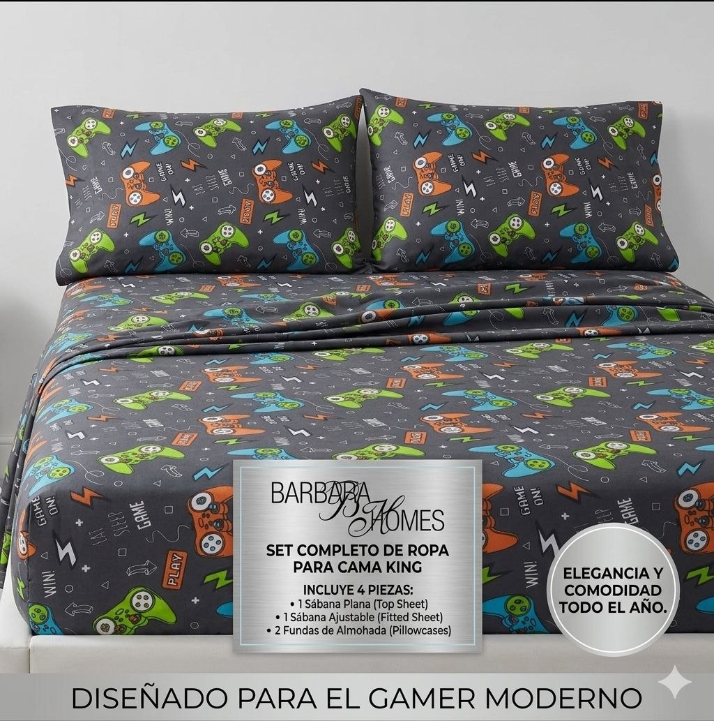 JUEGO DE SÁBANAS TAMAÑO KING 4PCS BARBARA HOMES