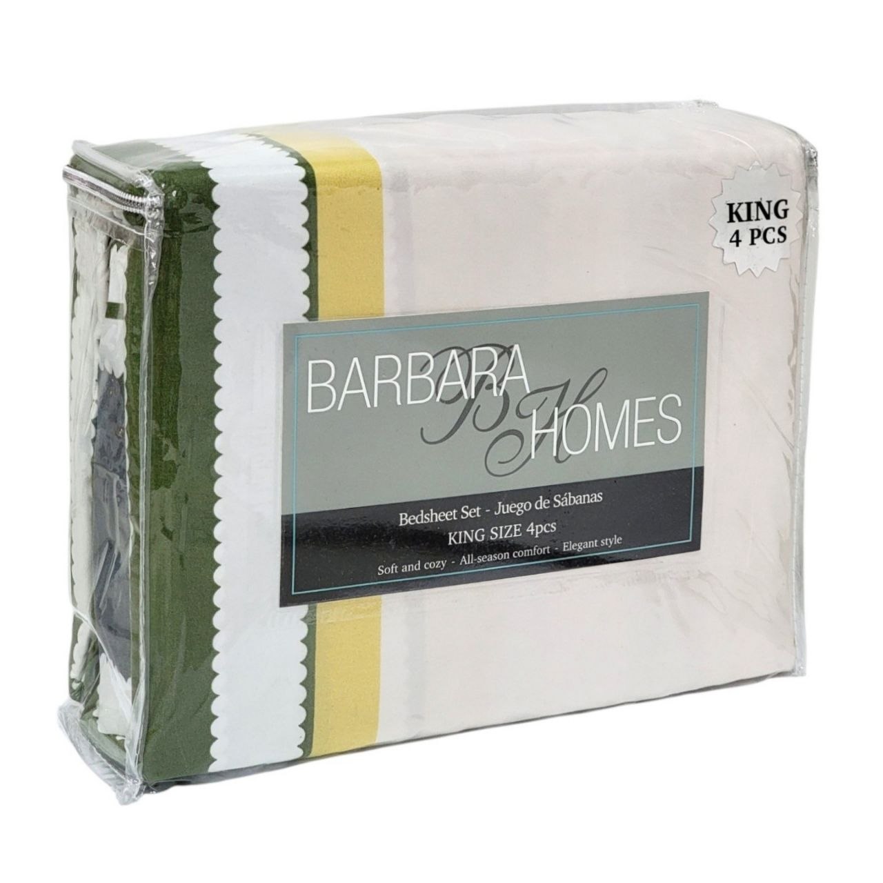 JUEGO DE SÁBANAS TAMAÑO KING 4PCS BARBARA HOMES