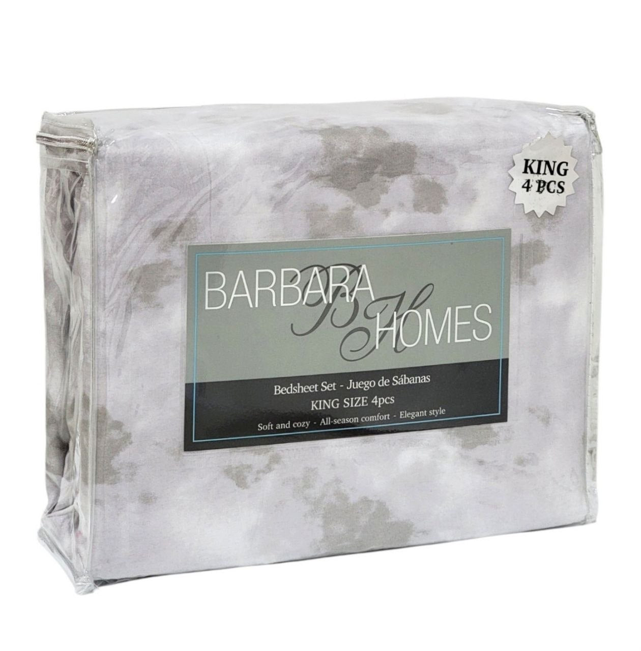 JUEGO DE SÁBANAS TAMAÑO KING 4PCS BARBARA HOMES