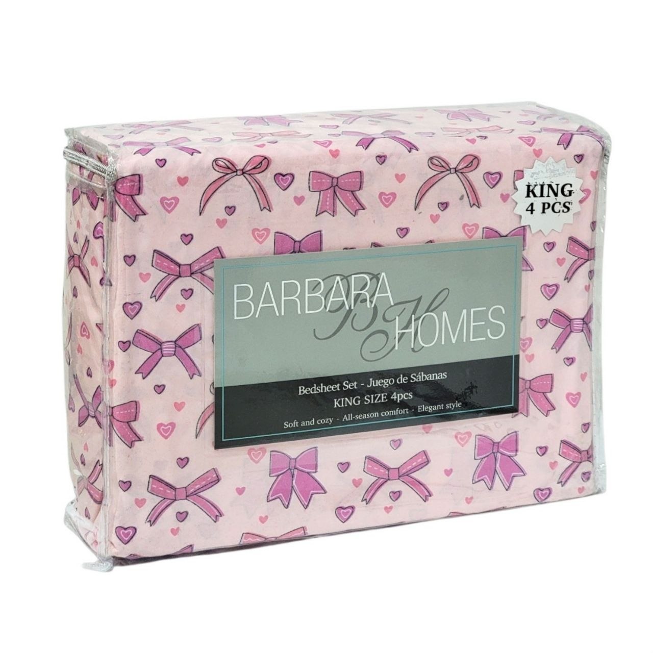 JUEGO DE SÁBANAS TAMAÑO KING 4PCS BARBARA HOMES
