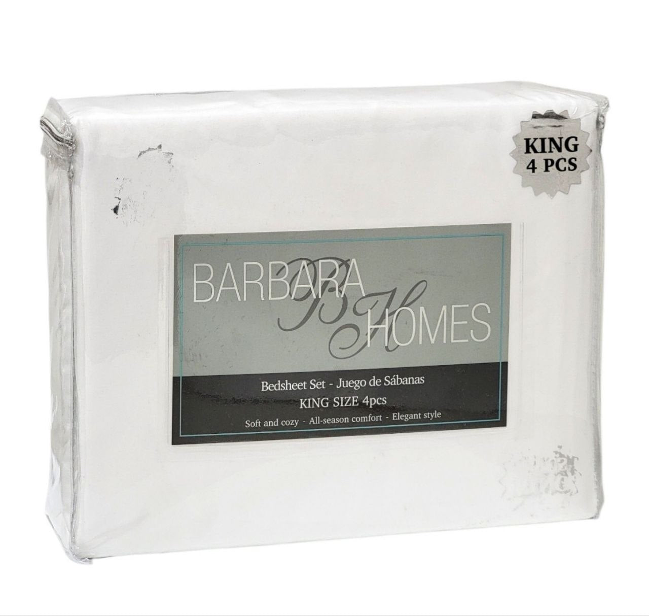 JUEGO DE SABANAS TAMAÑO KING 4PCS BARBARA HOMES