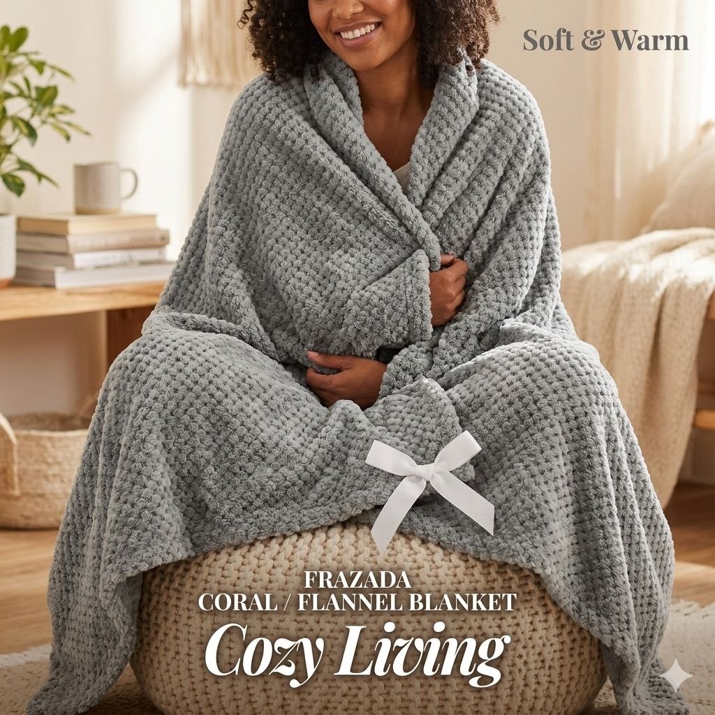 COBIJA FRAZADA CORAL CON TACTO ATERCIOPELADO COZY LIVING 127X152CM