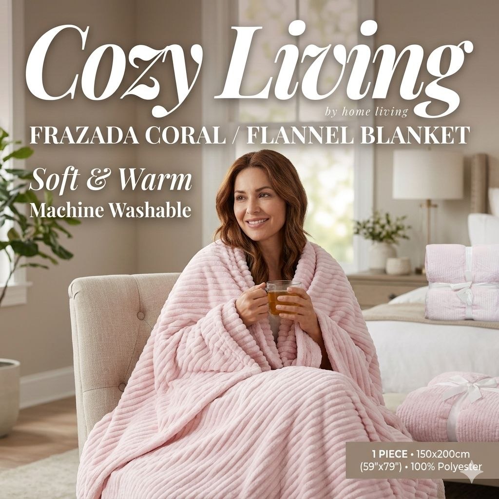 COBIJA FRAZADA CORAL CON TACTO ATERCIOPELADO COZY LIVING 150X200CM