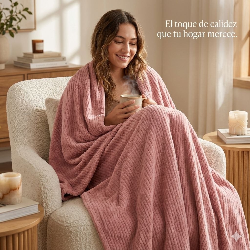 COBIJA FRAZADA CORAL CON TACTO ATERCIOPELADO COZY LIVING 150X200CM