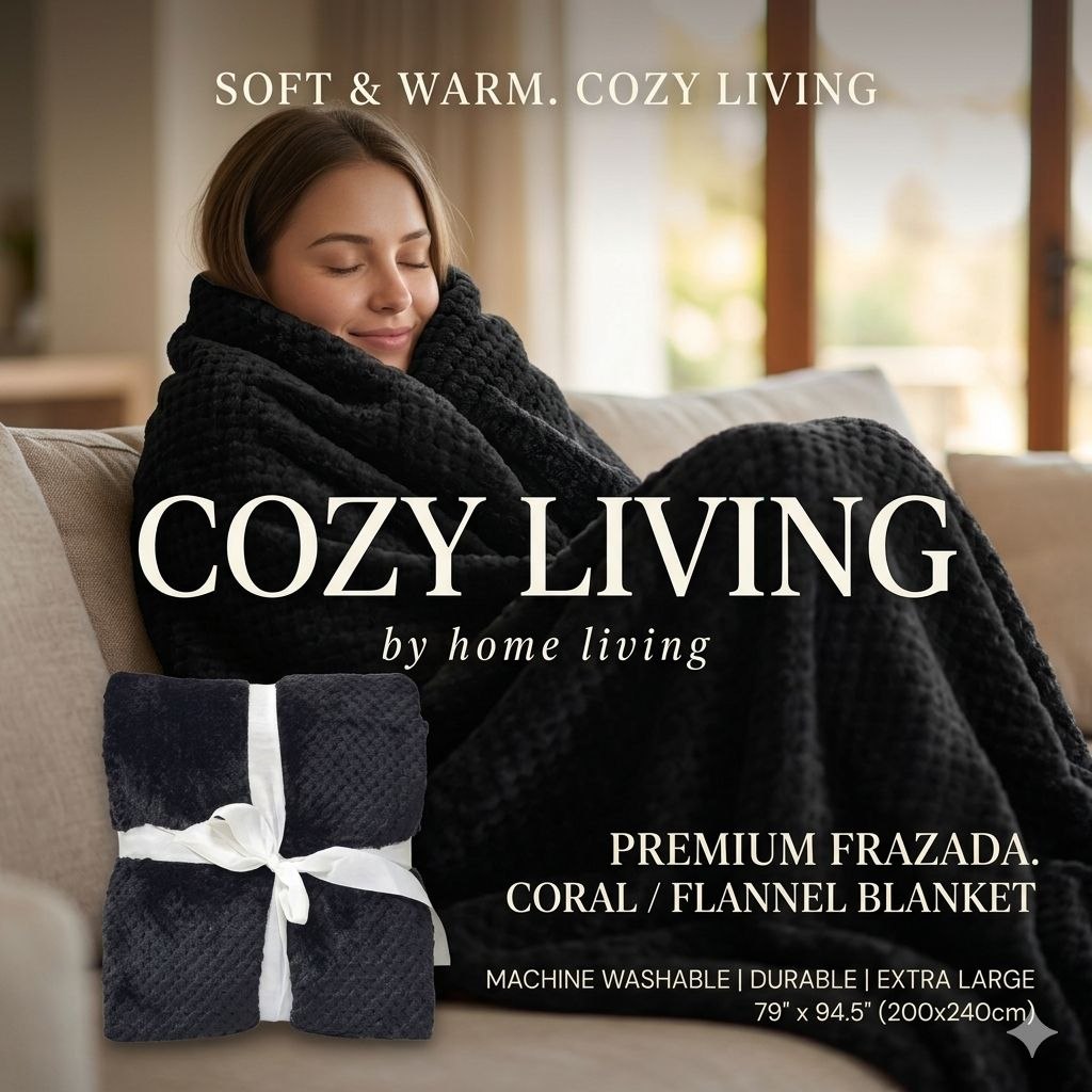 COBIJA FRAZADA CORAL CON TACTO ATERCIOPELADO COZY LIVING 200X240CM