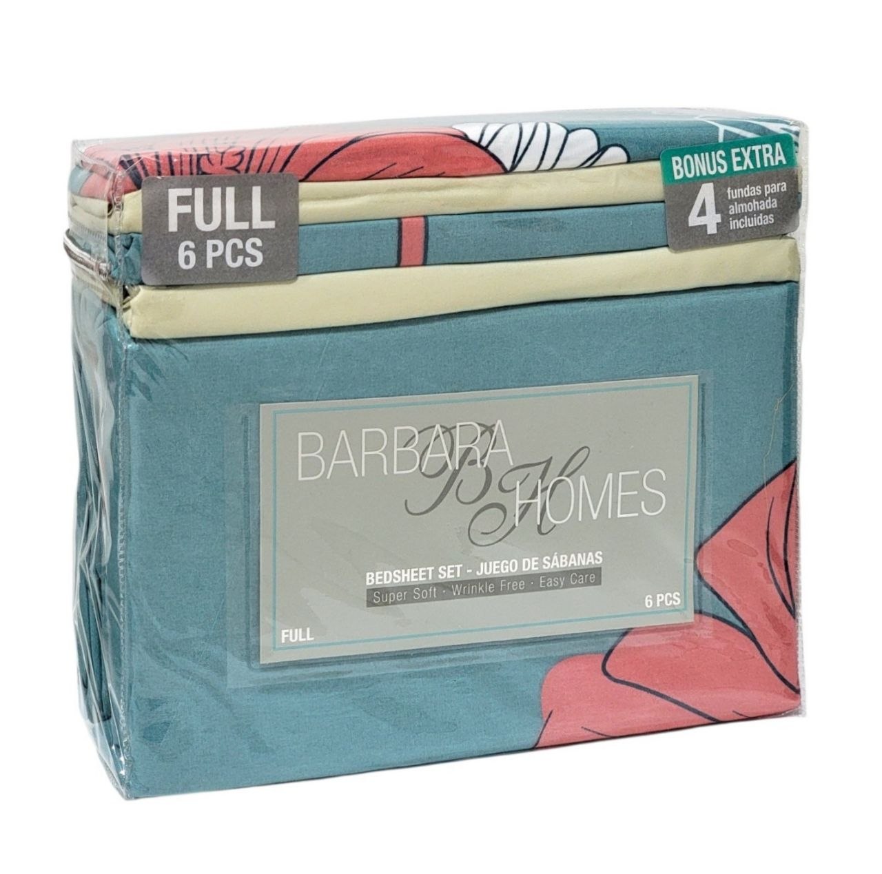 JUEGO DE SABANAS TAMAÑO MATRIMONIAL 6PCS BARBARA HOMES