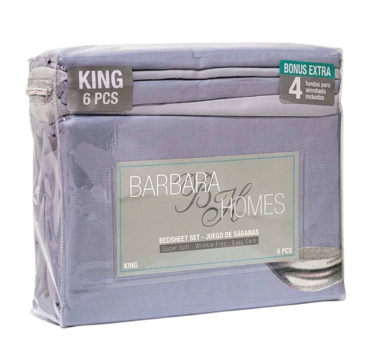 JUEGO DE SABANAS TAMAÑO KING 6PCS BARBARA HOMES