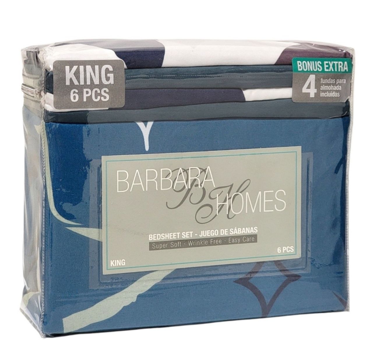 JUEGO DE SABANAS TAMAÑO KING 6PCS BARBARA HOMES