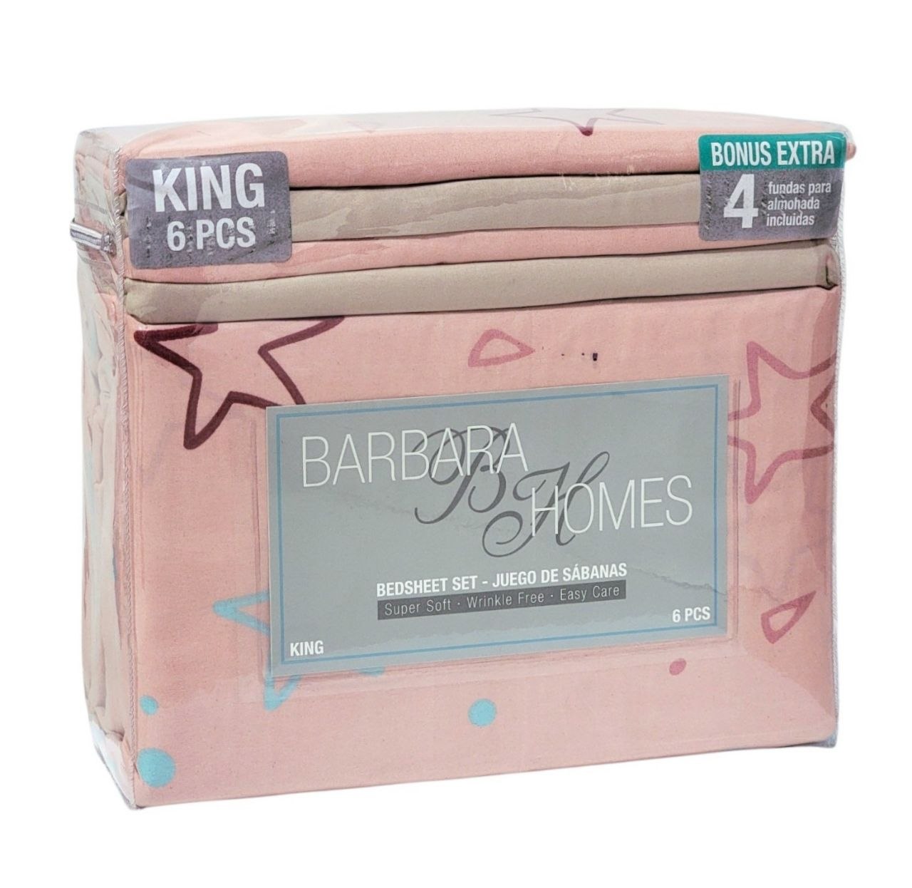 JUEGO DE SABANAS TAMAÑO KING 6PCS BARBARA HOMES