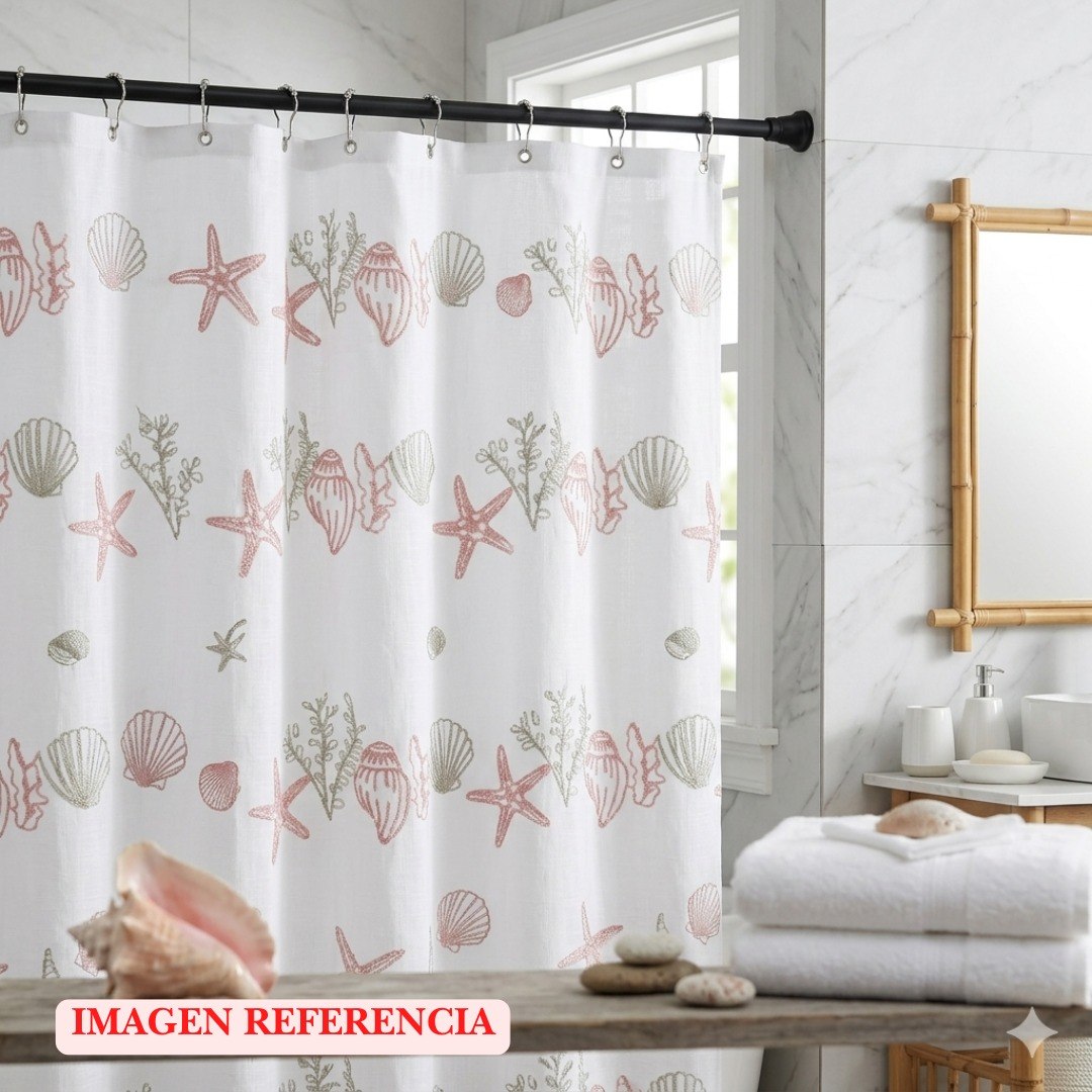 CORTINA DE BAÑO RESISTENTE A LA HUMEDAD SHORE LIFE HOME LIVING 180X180CM