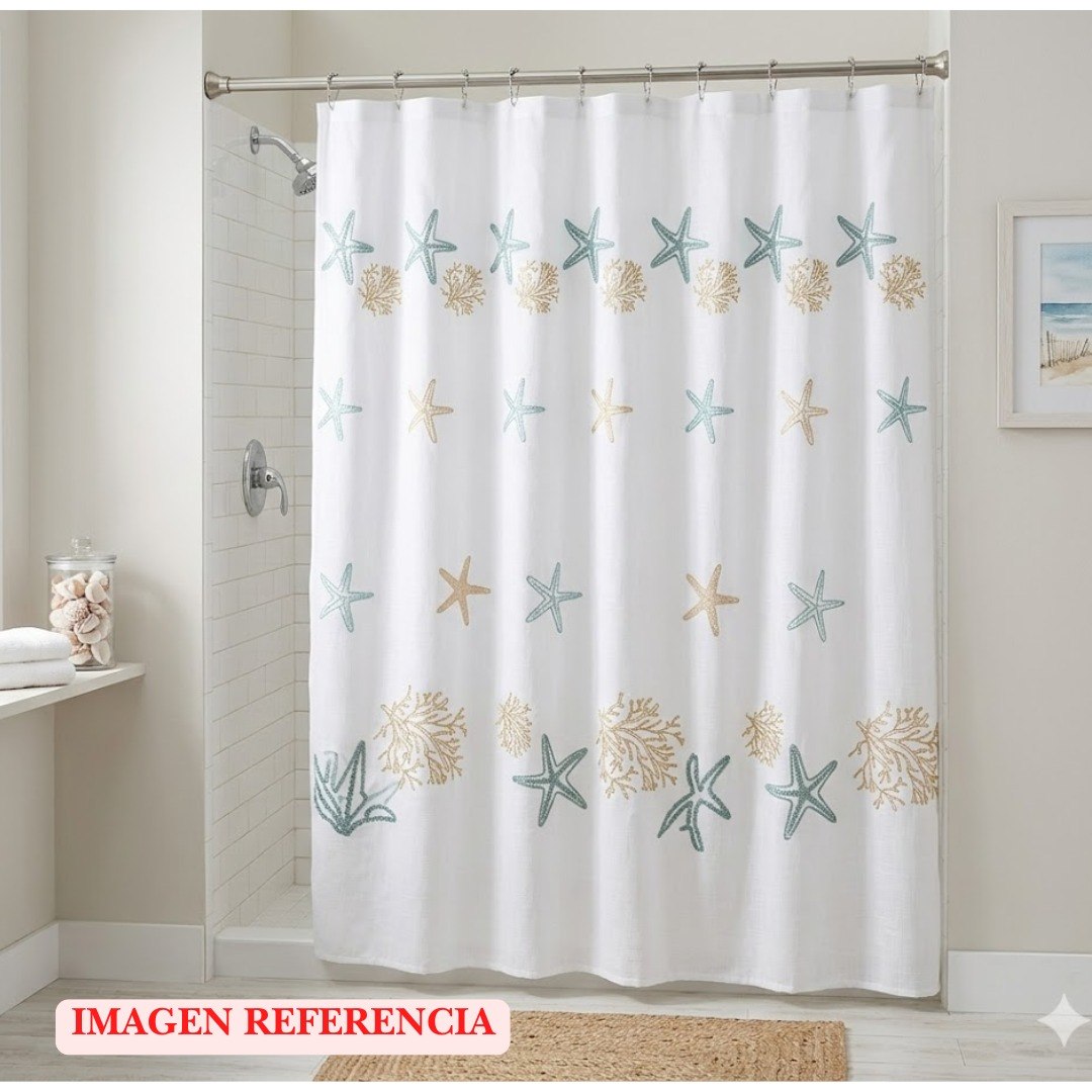CORTINA DE BAÑO RESISTENTE A LA HUMEDAD SHORE LIFE HOME LIVING 180X180CM