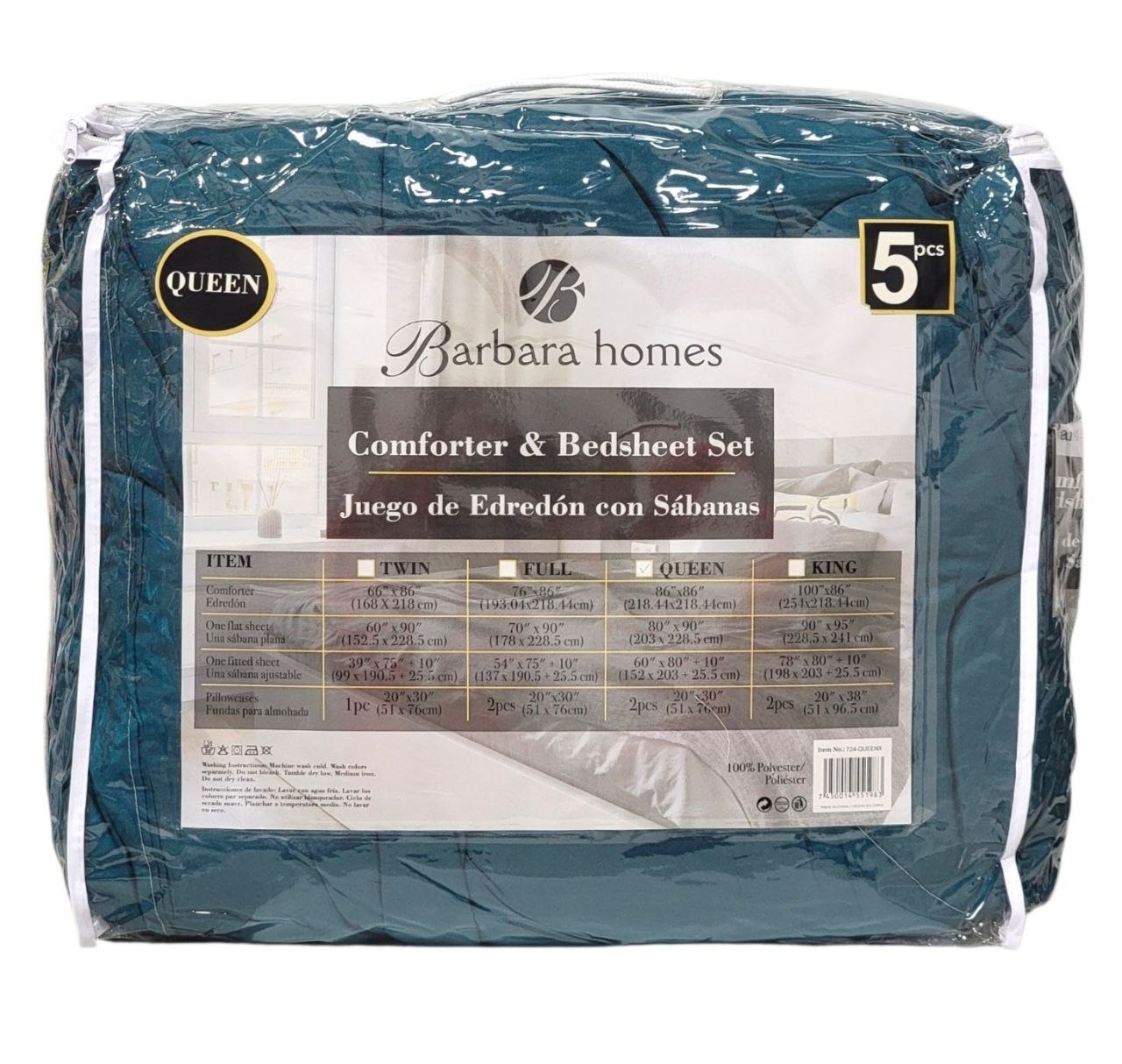 JUEGO DE SABANAS CON EDREDÓN BARBARA HOMES 5PCS