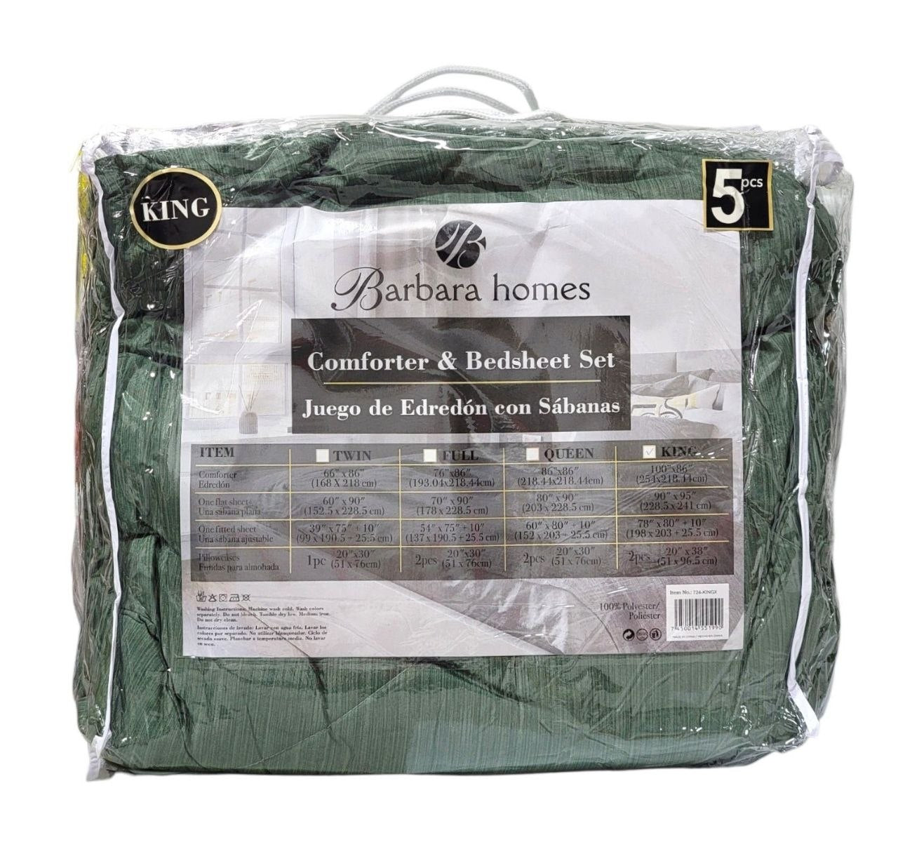 JUEGO DE SABANAS CON EDREDÓN 5PCS BARBARA HOMES