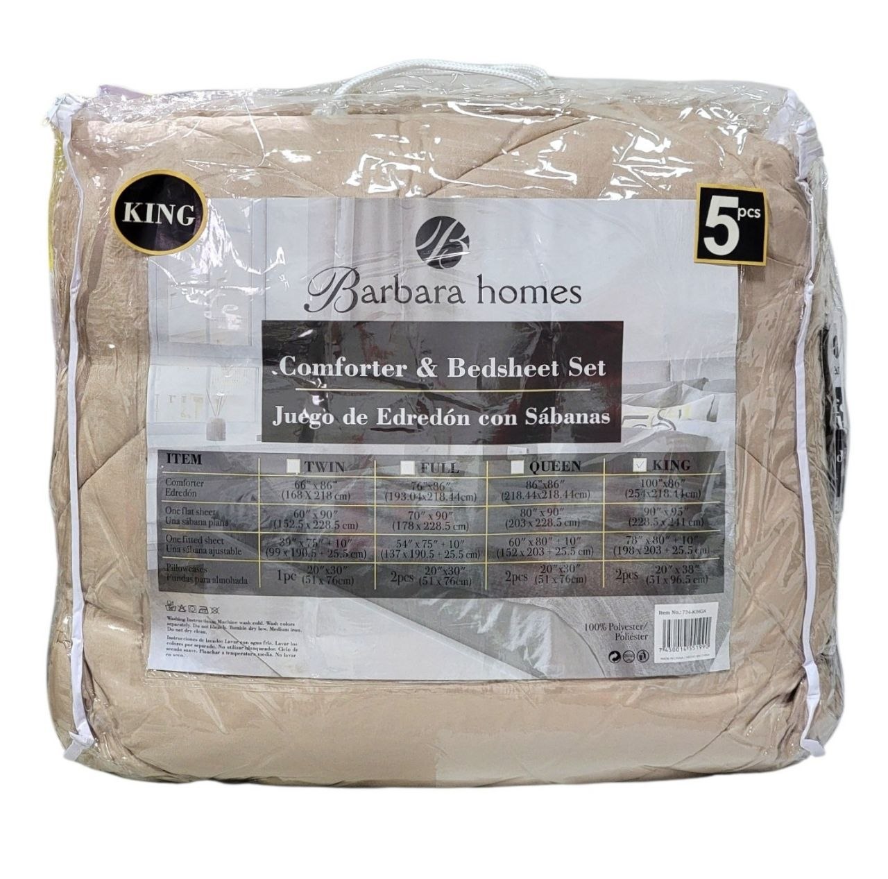 JUEGO DE SABANAS CON EDREDÓN 5PCS BARBARA HOMES