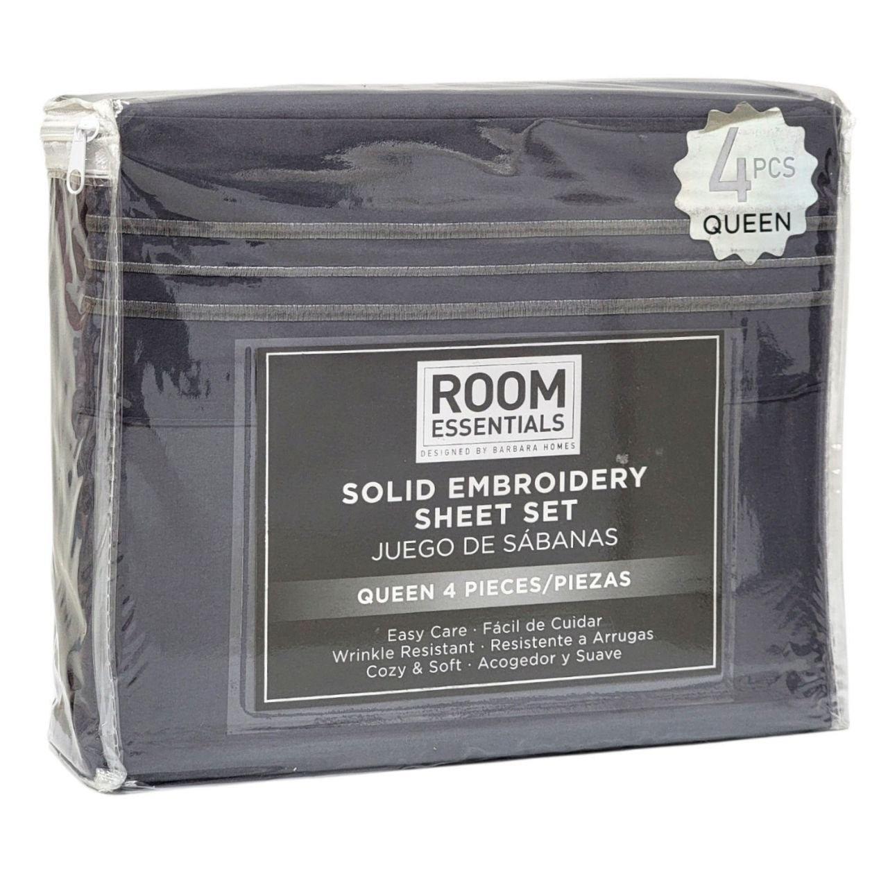 JUEGO DE SABANAS TAMAÑO QUEEN 4PCS ROOM ESSENTIALS