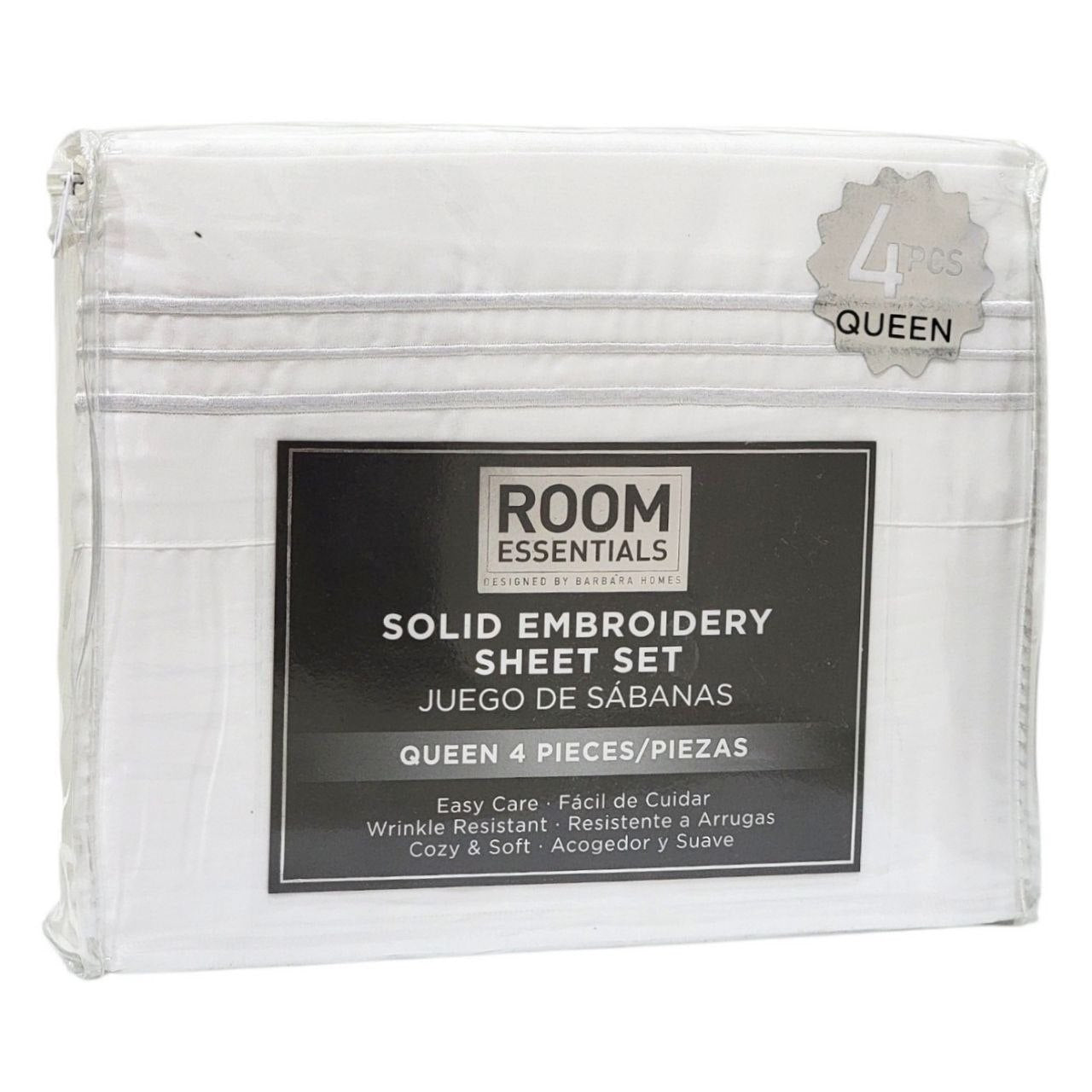 JUEGO DE SABANAS TAMAÑO QUEEN 4PCS ROOM ESSENTIALS