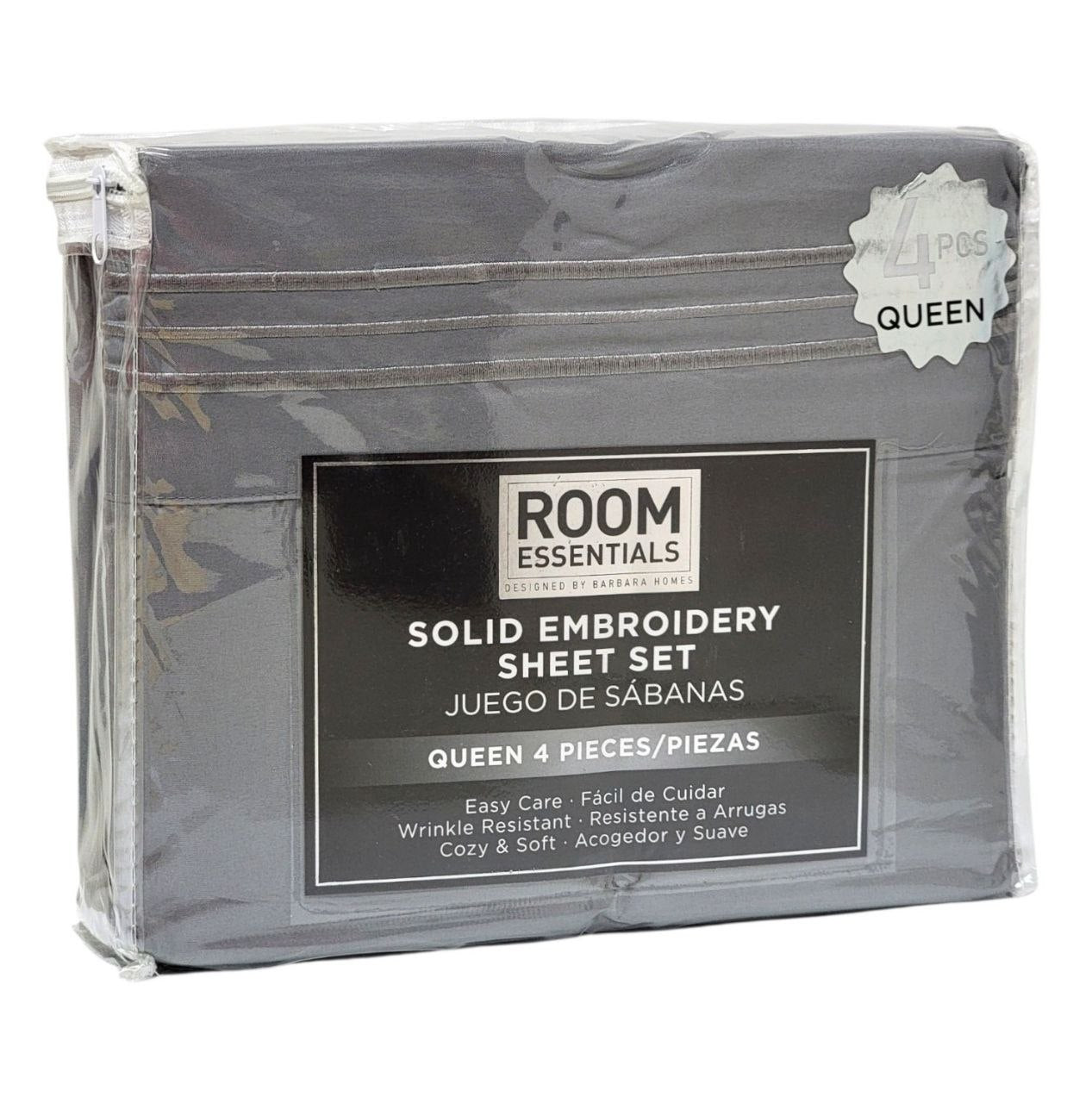 JUEGO DE SABANAS TAMAÑO QUEEN 4PCS ROOM ESSENTIALS