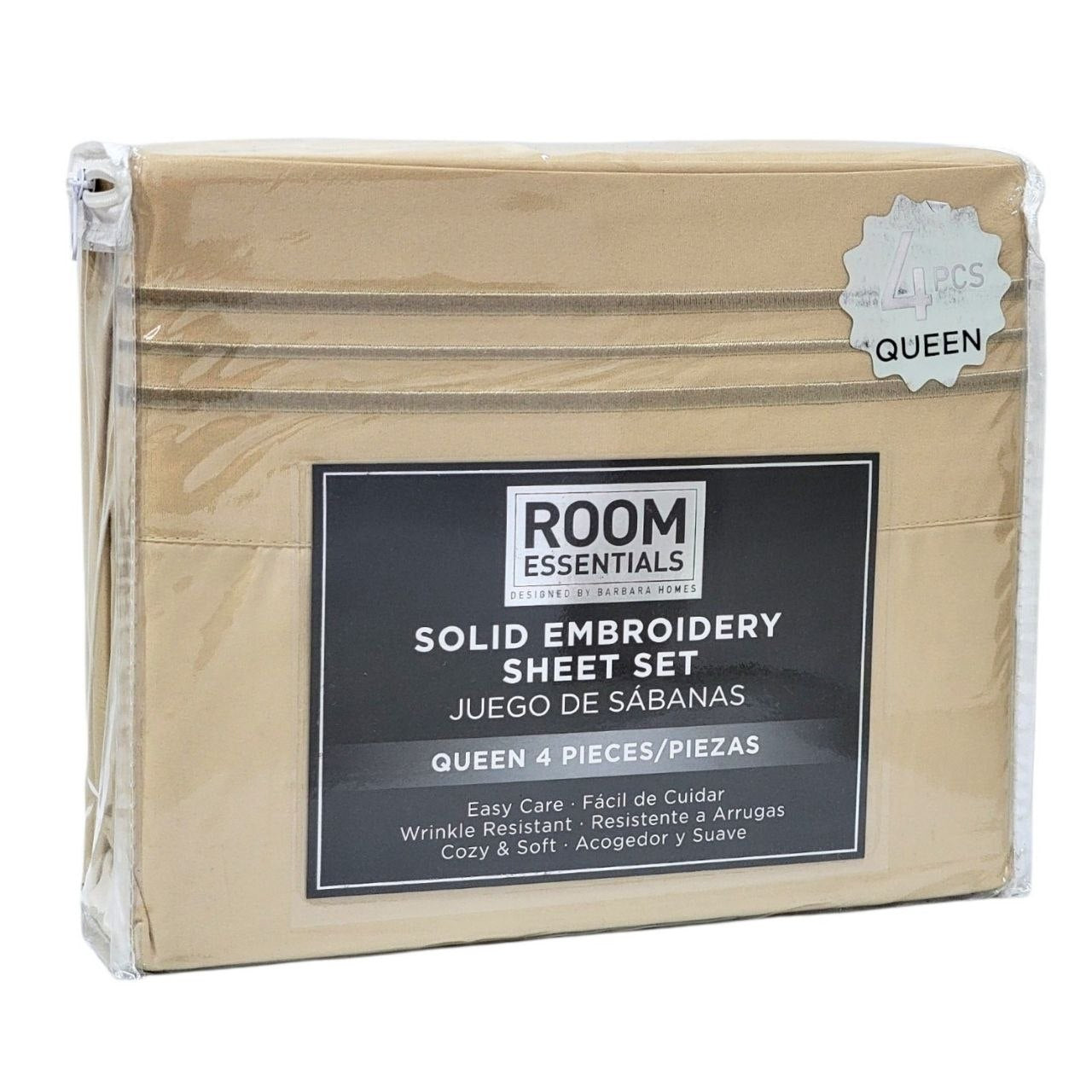 JUEGO DE SABANAS TAMAÑO QUEEN 4PCS ROOM ESSENTIALS