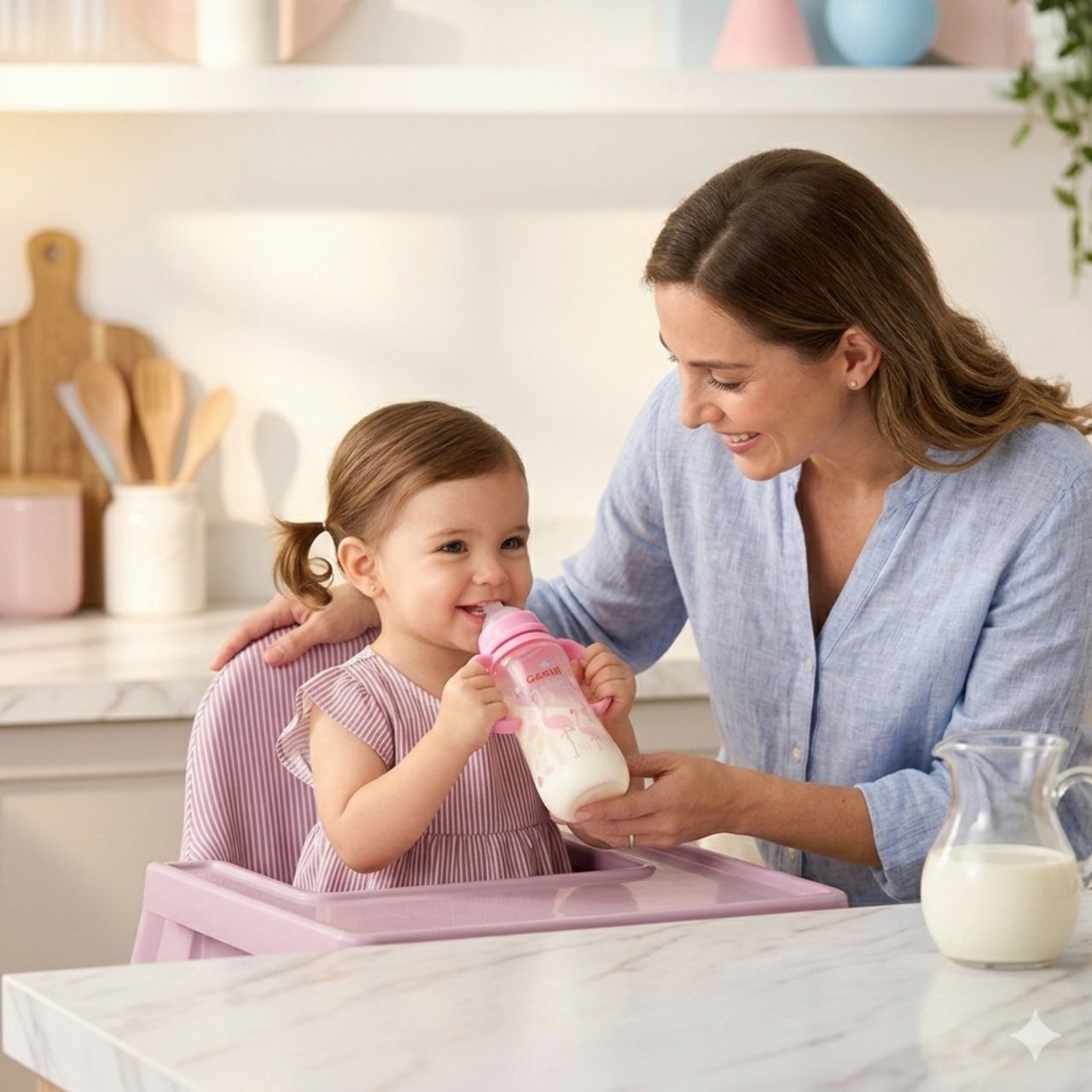 SET DE BIBERONES DE APRENDIZAJE CON ASAS PARA BEBES GENIAL 240ML