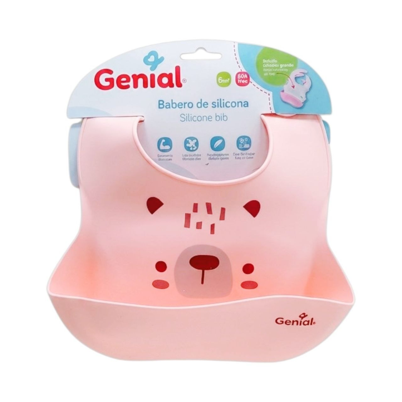 BABERO DE SILICONA CON BOLSILLO COLECTOR GRANDE IMPERMEABLE GENIAL