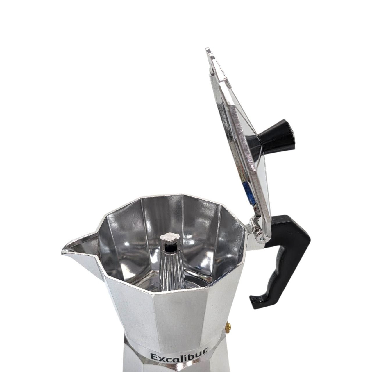 CAFETERA ITALIANA DE ALUMINIO CLASICA PARA ESPRESSO EXCALIBUR 16X10CM