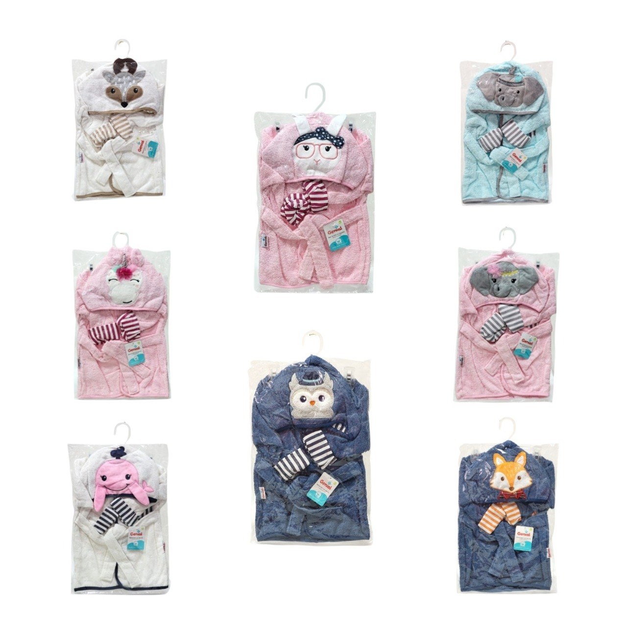 TOALLA DE BAÑO PARA BEBE CON CAPUCHA DE ALGODON NATURAL GENIAL